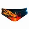 Badehose Wasserball Turbo Dragon Fire Schwarz/orange -Schwimmausrüstung TB 730534 0009