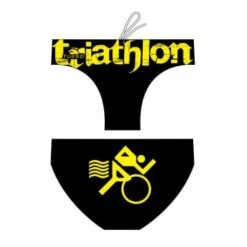 Badehose Wasserball Turbo Triathlon Basic Schwarz/gelb