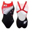 Turbo NZ Flag Damen Badeanzug Wide Strap Schwarz/weiß/rot -Schwimmausrüstung tb 8307841 0008