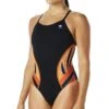TYR Phoenix Diamondfit Damen Badeanzug Schwarz/orange