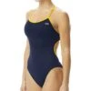 TYR Hexa Trinityfit Damen Badeanzug Marineblau/gelb -Schwimmausrüstung tyr thex7a409 001